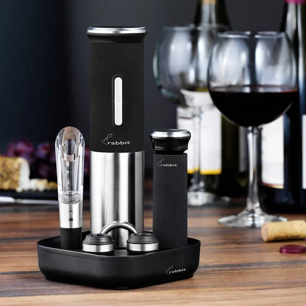 Rabbit 8 piece Electric Wine Opener Set, Gift